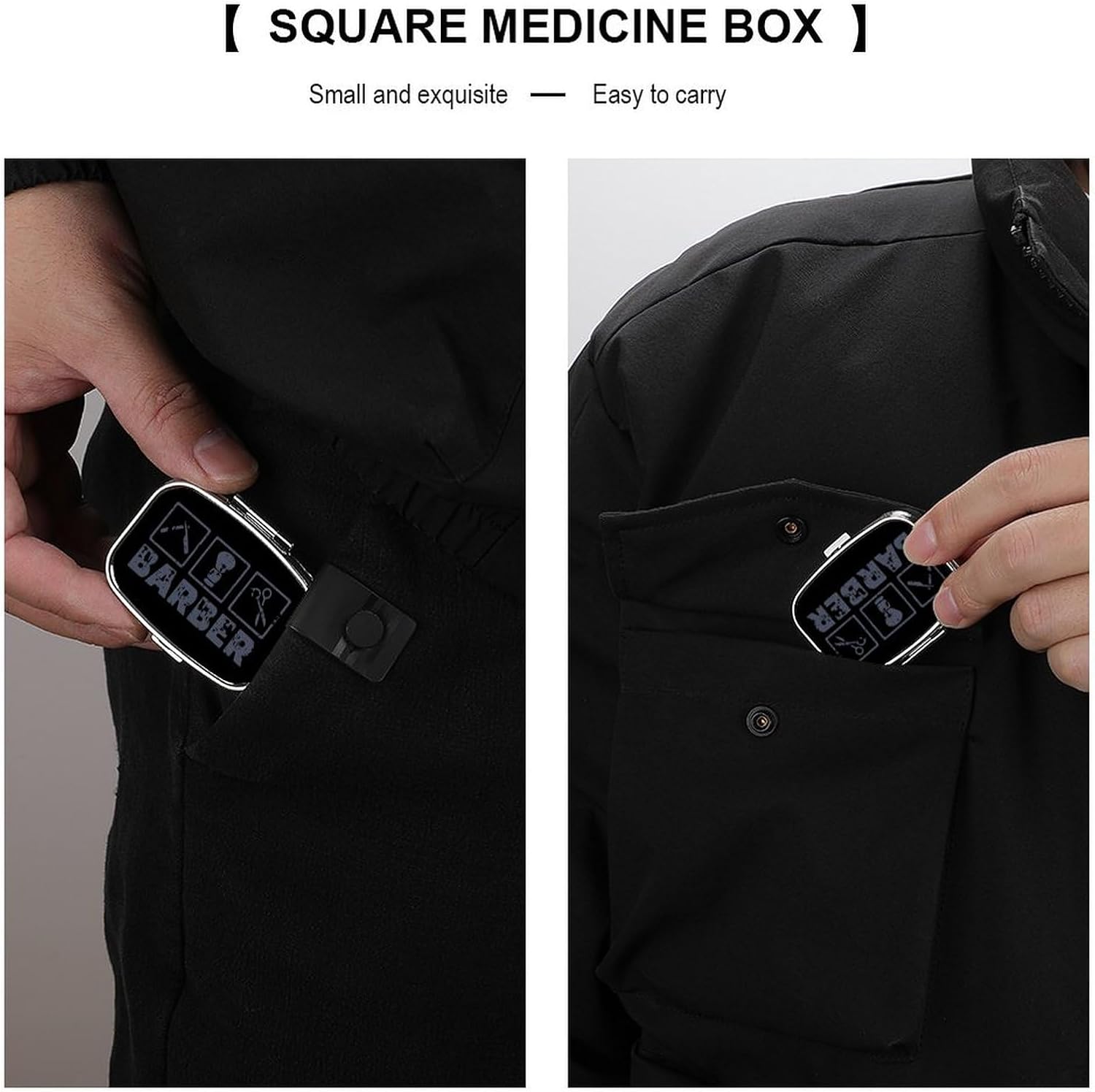 Barber Tool Trucker Travel Pill Organizer 2 Compartment Small Pill Box Portable Medicine Pill Case Unique Gift image 5