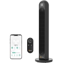 EcoNour Smart Tower Fan with WiFi &amp; Alexa Control, 42Inch Personal Fan, 120&deg; Oscillation, Powerful Whole-Room Airflow, 28dB Quiet DC Motor, 12 Speeds &amp; 4 Modes, 1500 RPM Fan for Bedroom, Home&amp;Office