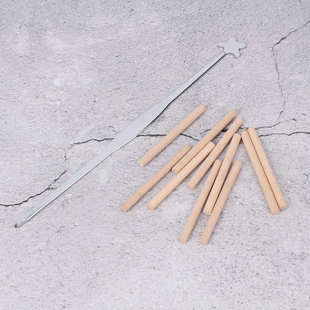 10 Pcs Violon Sound Post Set, En Bois Violon Colonne Épicéa Sound-post En Acier Inoxydable Sound Post Setter Installé Outil