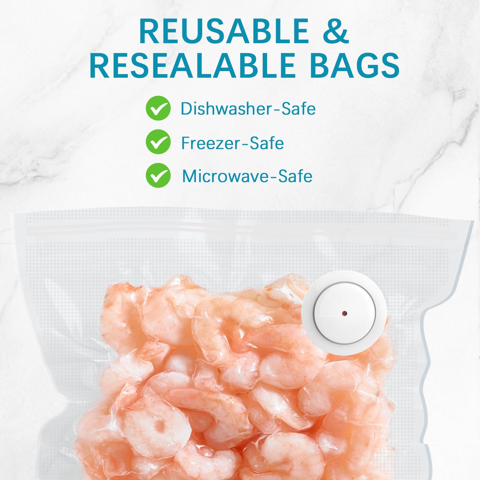 Kssvzz 20 Pezzi Sacchetti Sottovuoto 26 * 28 cm, Sacchetti Sottovuoto per Alimenti, Senza BPA