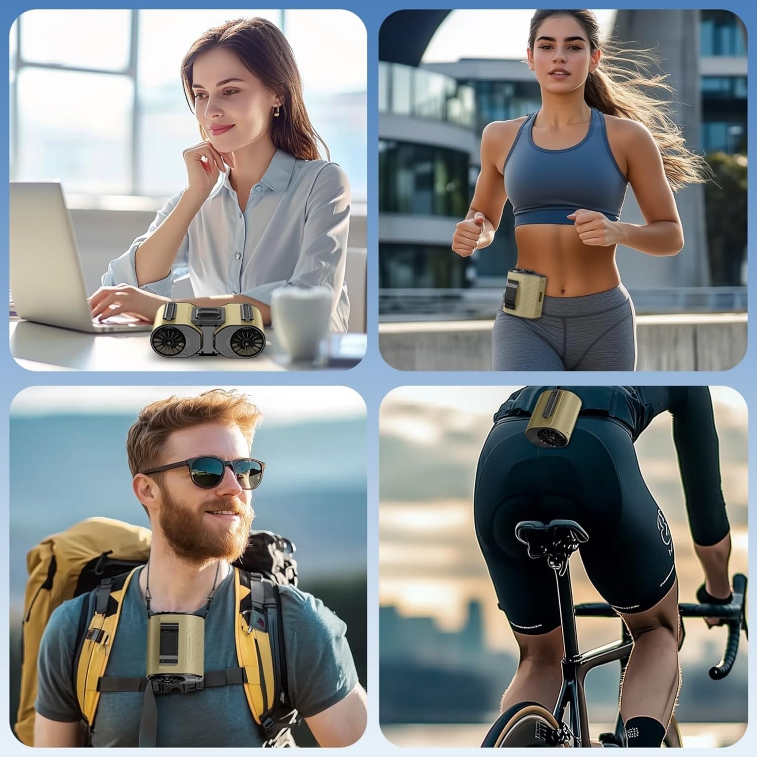 Portable Waist Fan Rechargeable Detachable Cooling Fan 5 Speed Portable Waist Belt Clip For Outdoor Camping Rechargeable Clip