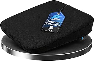 FS Premium Keilkissen Stuhl Ergonomisch – Sitzkissen für Bürostuhl & Auto – Orthopädisches Keilkissen gegen Rückenschmerzen – Sitzerhöhung für Erwachsene – Komfort für Büro & Home Office - Schwarz