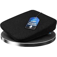 FS Premium Wedge Cushion Chair Ergonomic - Seat Cushion for Office Chair & Car - Orthopaedic Wedge Cushion for Back Pain - Booster Seat for Adults - Comfort for Office & Home Office - Black