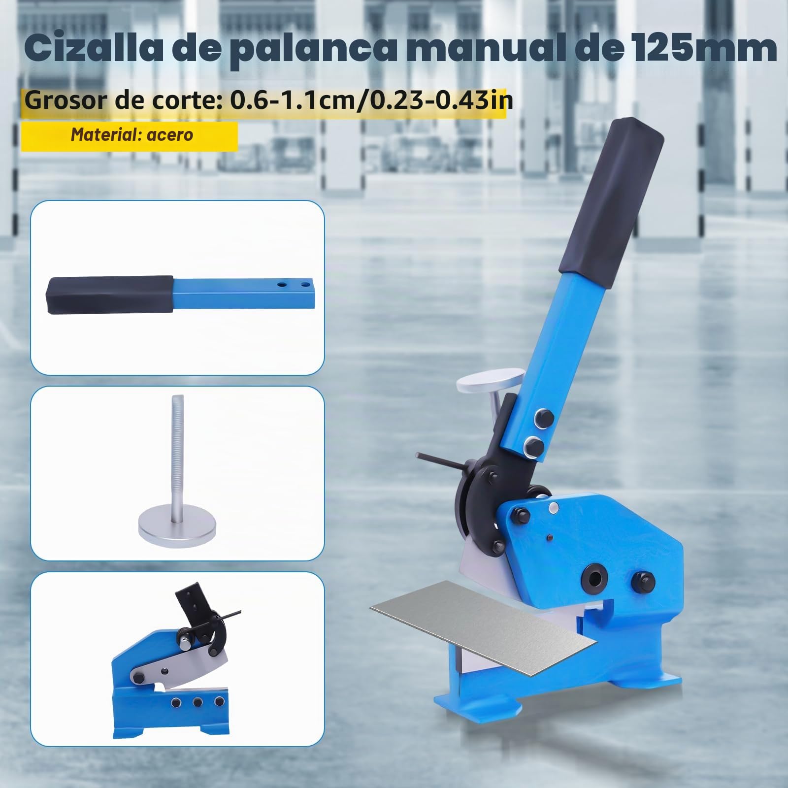 Cizalla de palanca Cuchilla 125mm 200mm manual tijeras palanca tijeras impacto metal tijera cincel de chapa tijera de percusión para chapa y metal con una (125mm)