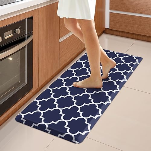 Miniatura 39 de WISELIFE Alfombra de Cocina Acolchada Antifatiga, 17.3" x 60", Alfombras de Cocina Antideslizantes Impermeables de PVC Resistente, Alfombra Rojo