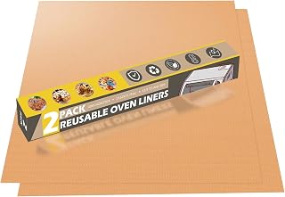 Oven Liners for Bottom of Oven 2 Pack, Large Thick Oven Liner Heavy Duty 100% Non-Stick, Reusable Oven Mat for Electric Gas Oven Microwave Grills Air Fryer, BPA and PFOA Free, 23.62x15.75in
