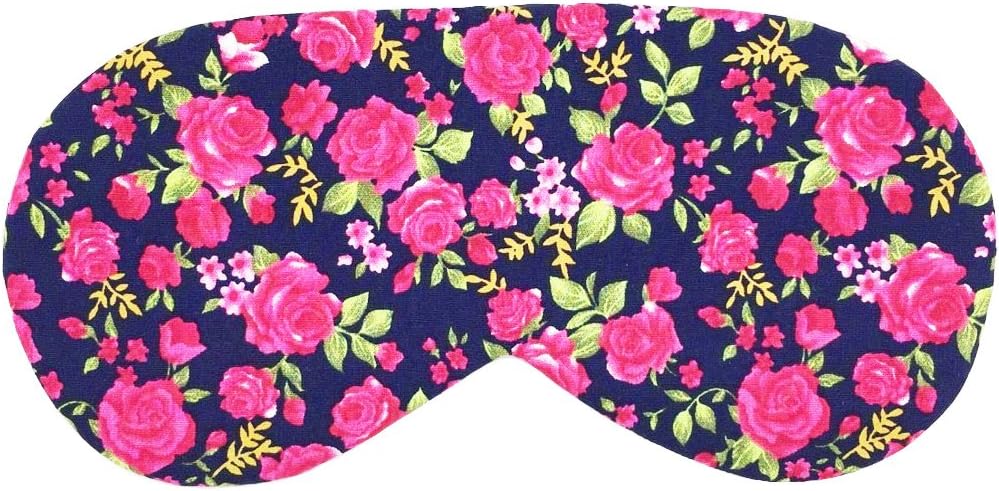 Sleeping Sheep Cute Sleep Mask (Rose Print) Comfortable Face Blindfold Cotton Super Soft Eyeshade Eye Mask with Satin Sleeping Mask for Men, Women or Kids