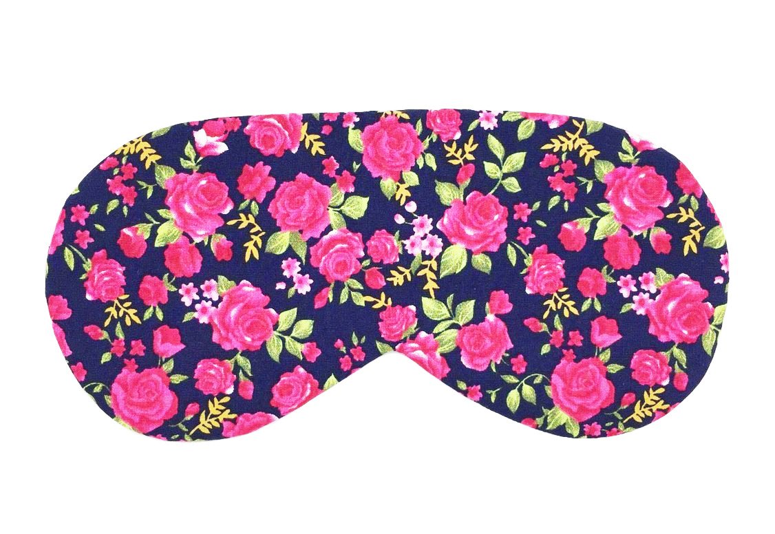Sleeping Sheep Cute Sleep Mask (Rose Print) Comfortable Face Blindfold Cotton Super Soft Eyeshade Eye Mask with Satin Sleeping Mask for Men, Women or Kids