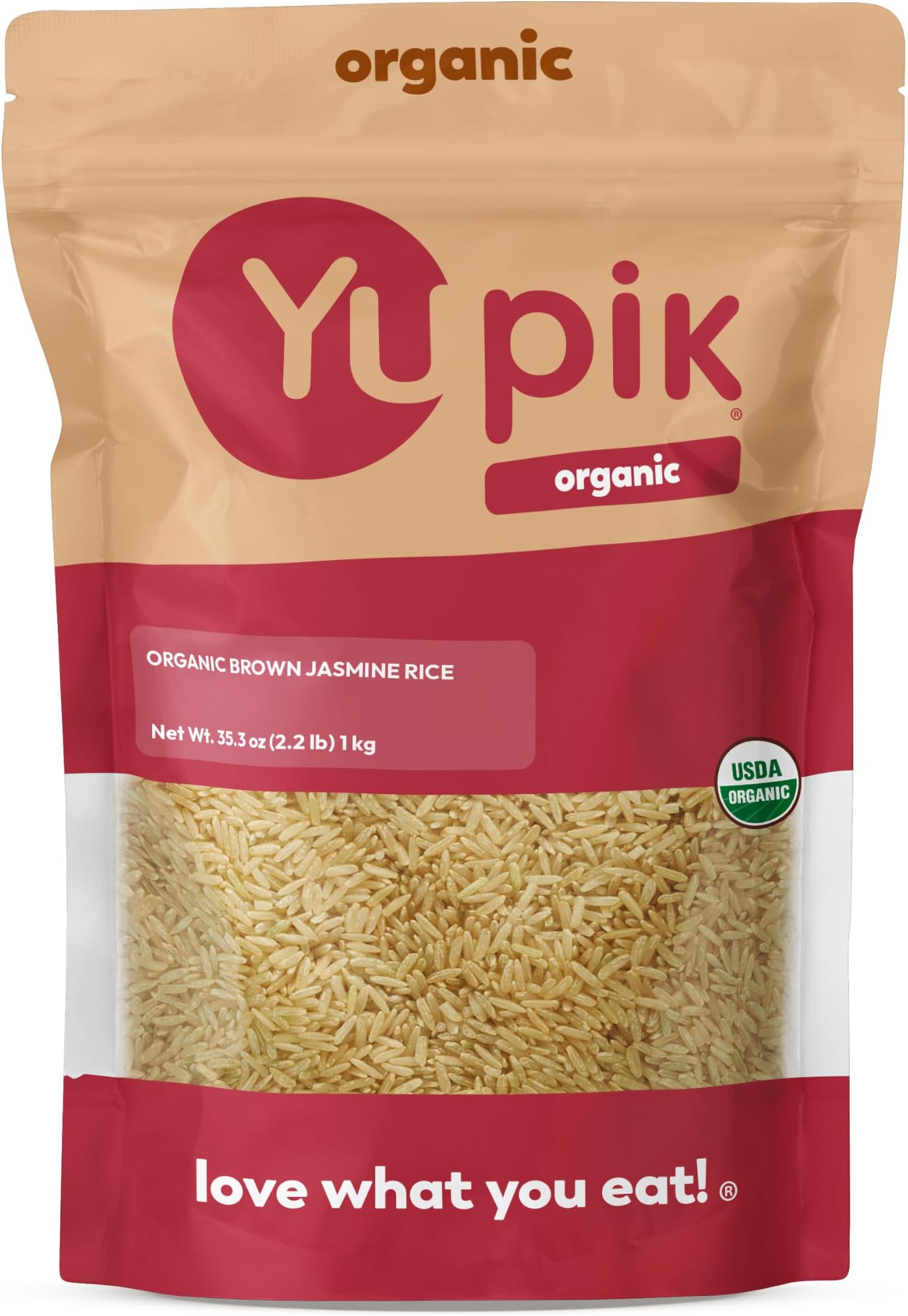 - Yupik Organic Brown Jasmine Rice, Long Grains, 2.2 lb (35.2 oz), Gluten-Free, Non-GMO, Vegan, Kosher, Whole Grains, Wheat-Free, Salt-Free, Source of Fiber, Ideal for Recipes, Side Dishes & More