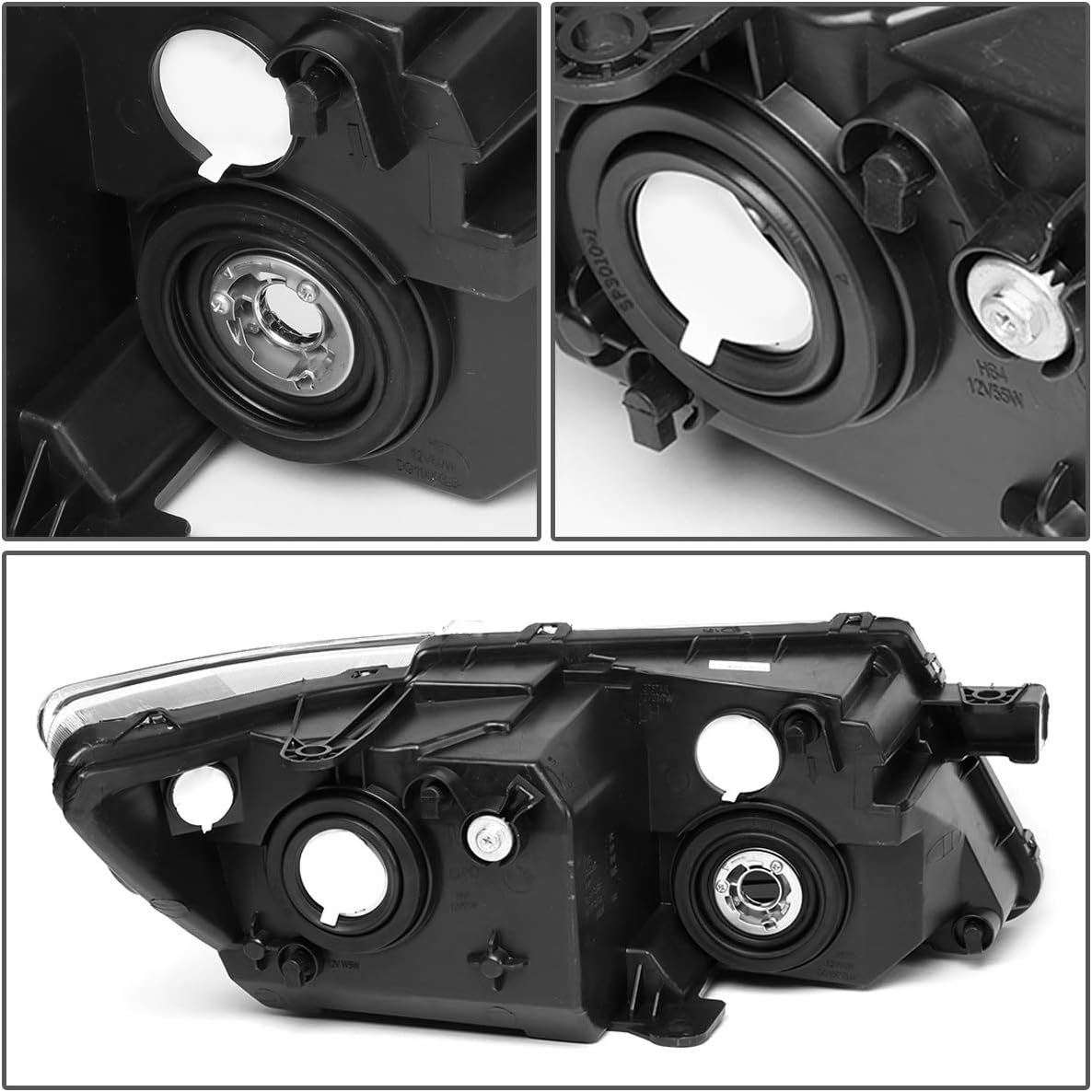 DNA MOTORING Left Driver Side Factory Style Headlight Lamp Compatible with 09-20 Journey, OEM-HL-0109-L