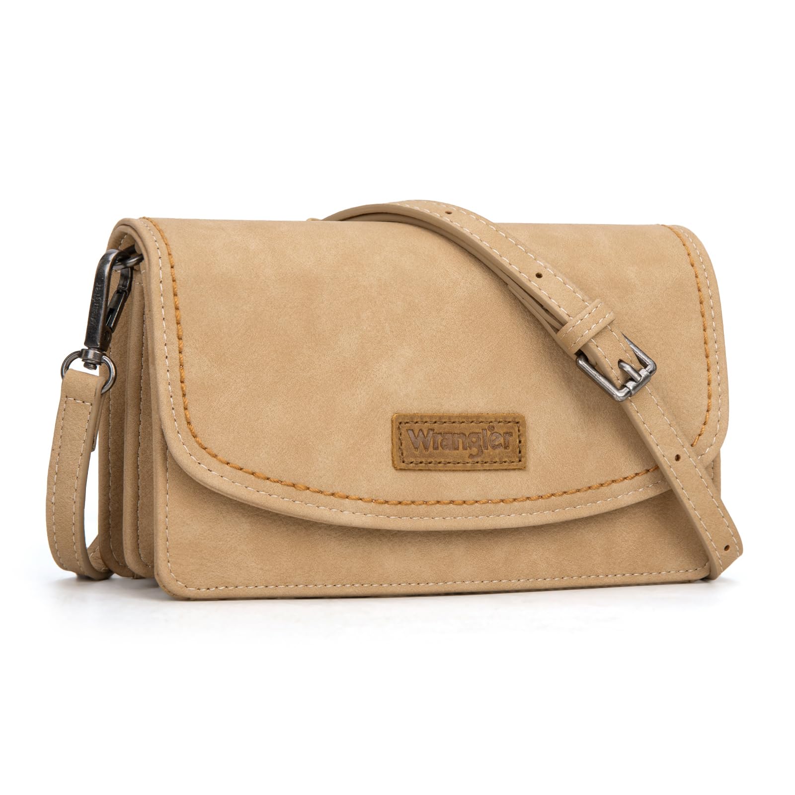 Wrangler Small Crossbody Bag for Women, RFID Blocking Wallet Purse with Adjustable Strap, Multi-Compartment Shoulder Handbag