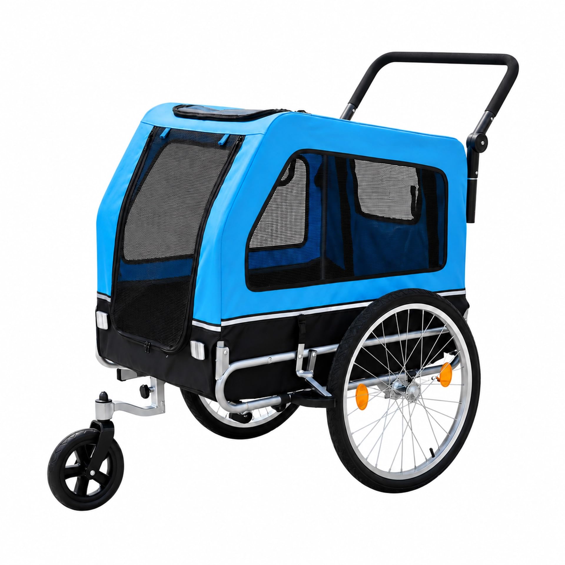 2 in 1 Hundebuggy & Hunde-Fahrradanhänger in Blau