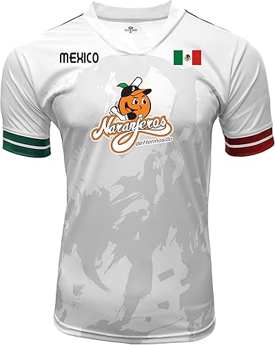 Jersey México Naranjeros de Hermosillo 100% Poliéster BlancoGris_Hecho en México