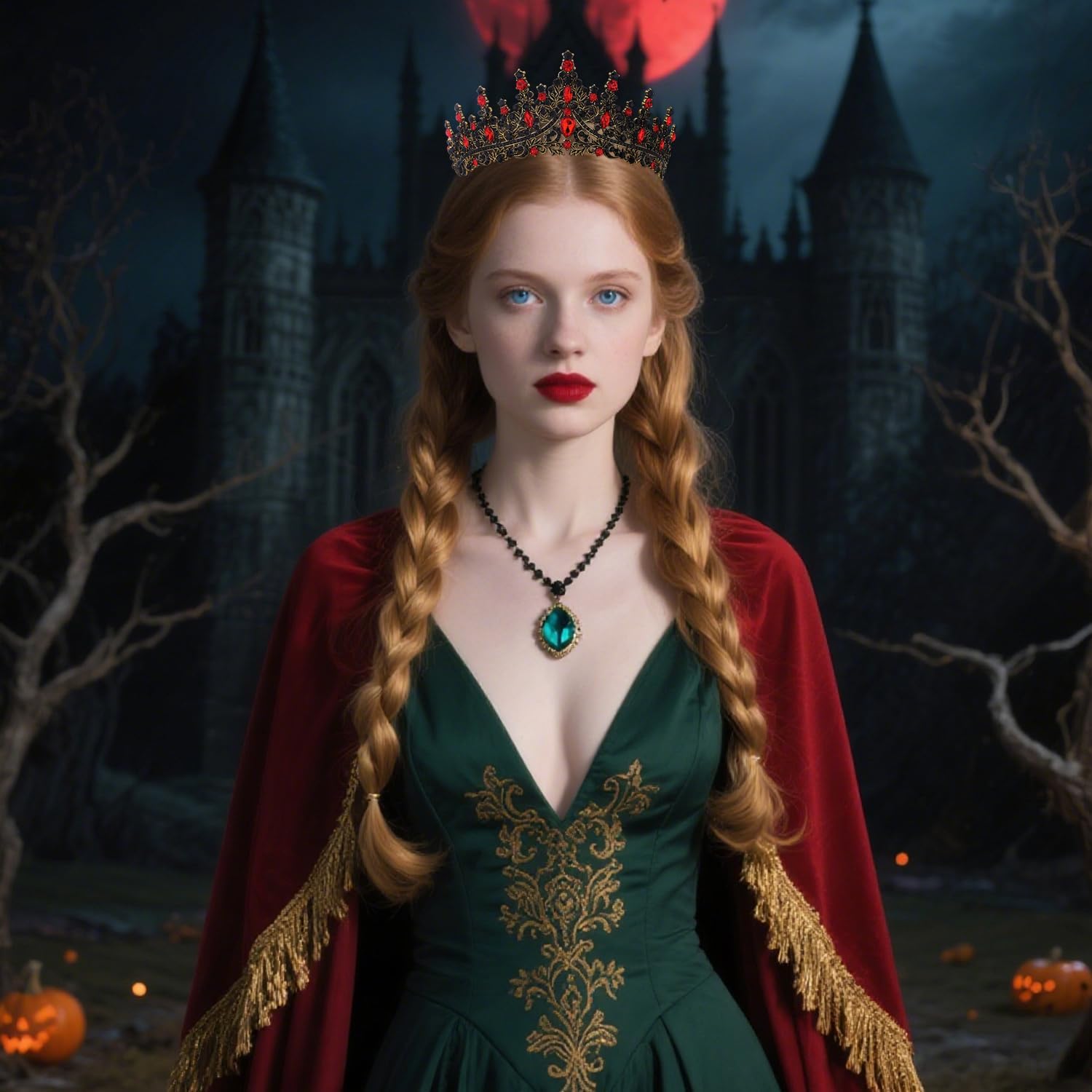 Crystal Tiaras Crown for Women Birthday Weeding Halloween Dark Cosplay Costume Party Gothic Evil Vampire Tiara - Image 2