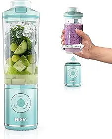 Ninja Blast Max, liquidificador portátil + Twist & Go, Smoothie pessoal, mistura, gelo, 3 programas, sem fio, recipiente removível de 623 g, pode ser lavado na lava-louças, à prova de vazamento, vidro