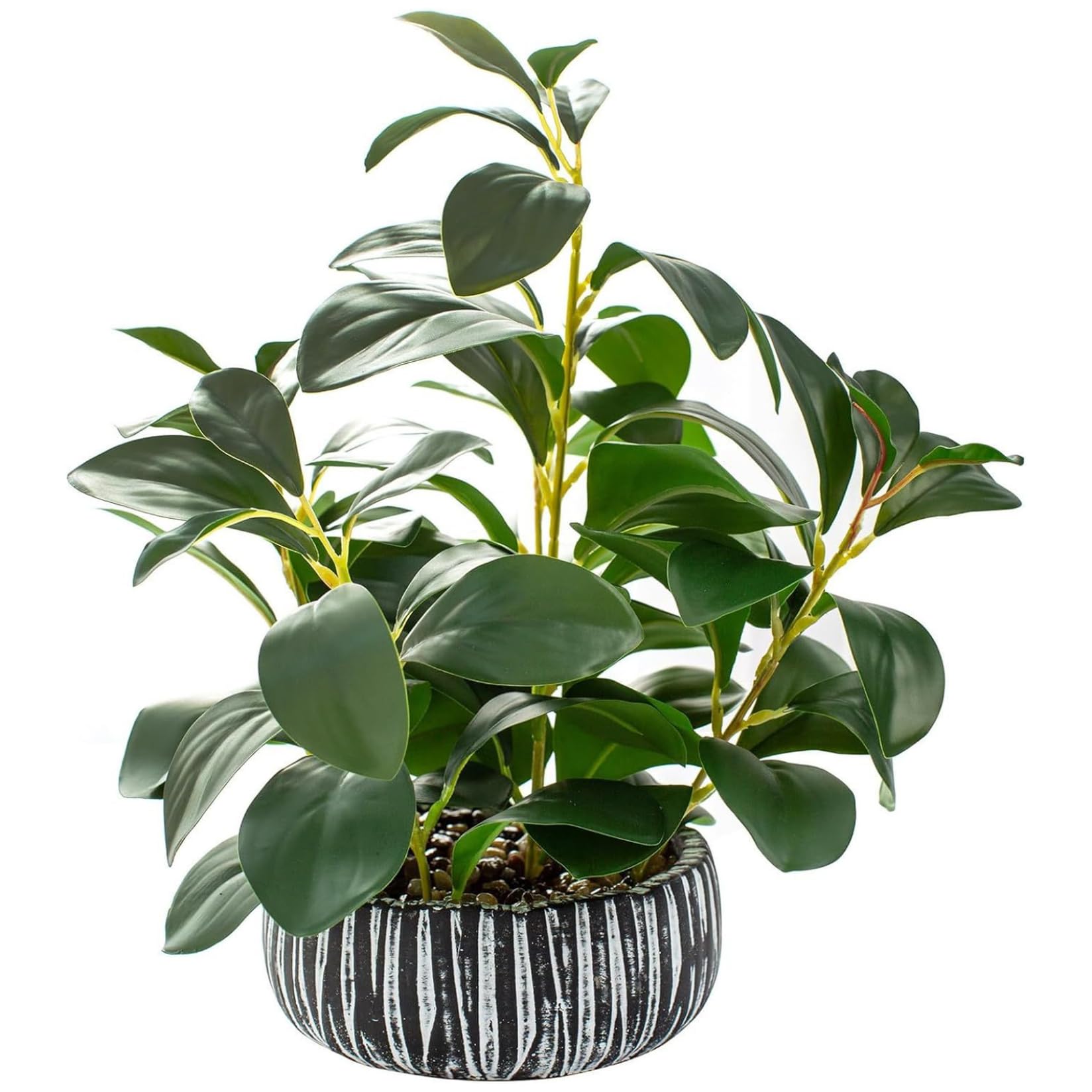 CAKEEYUM Small Artificial Plants in Pots Realistic Faux Green Vine Plant in Cement Planter for Indoor Home Desk Decor Office Bedroom Bathroom Artificial Plants Indoor, Faux, Small