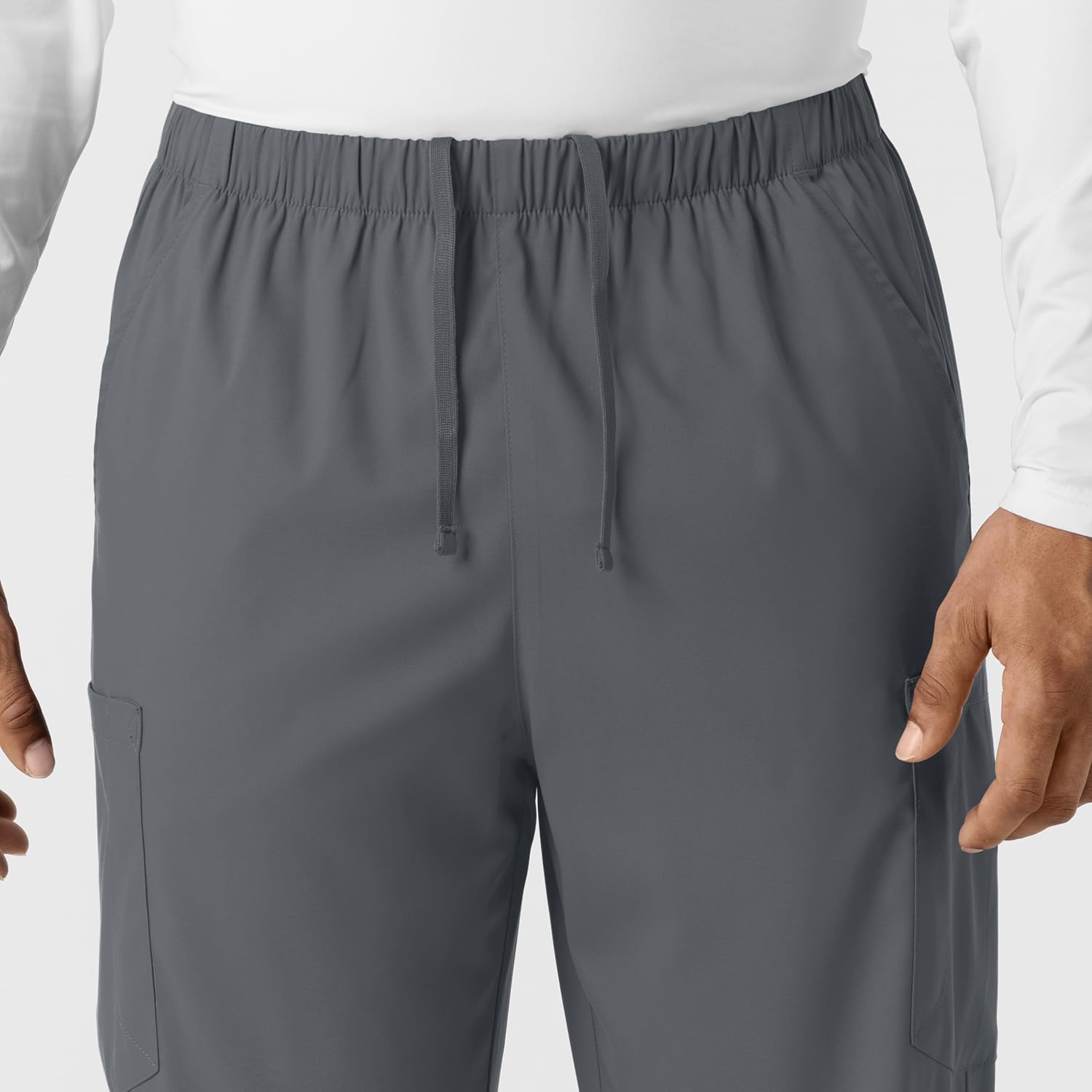 Wink Scrubs Unisex, Boundless, Straight-Leg Pants with Tuck-in Drawstring and 6 Pockets, Pewter, M Tall - Image 9