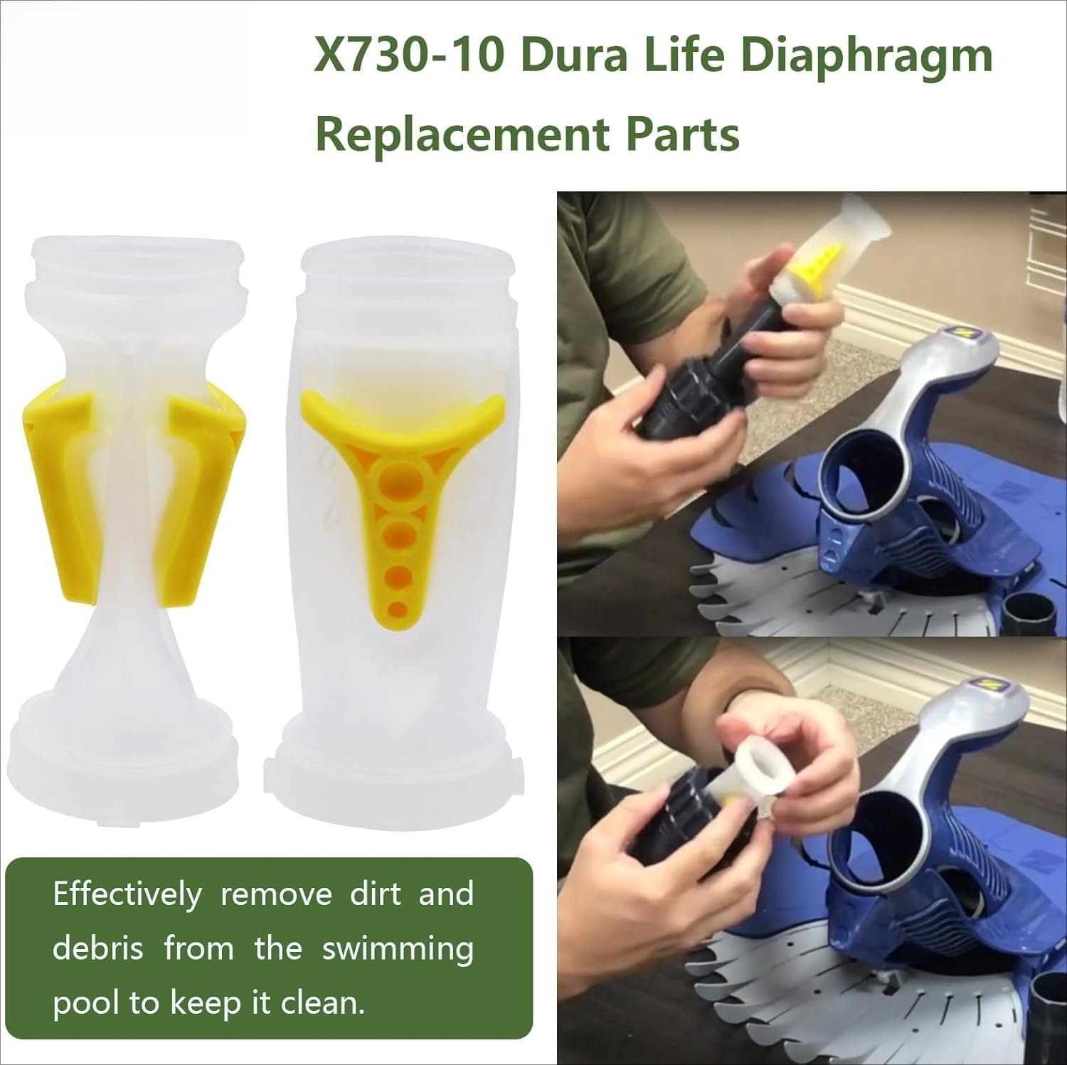 X73010 Dura Life Membran-Ersatz kompatibel mit Zodiac Baracuda 2 Stück