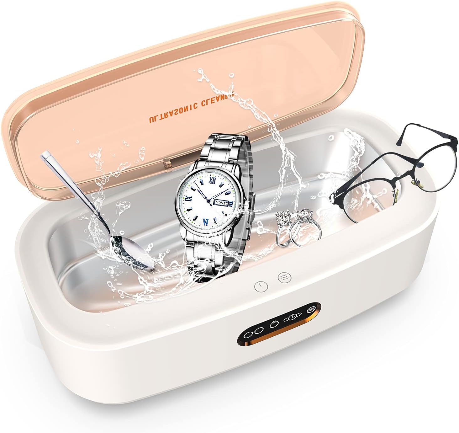 VenussarUltrasonic Cleaner, Jewellery Cleaner Ultrasonic 300ml 45kHz, with Smart Timing Cleaning, Sonic Cleaner for Jewelry Rings Pendant Pandora Bracelets Glasses Watch Shavers Dentures