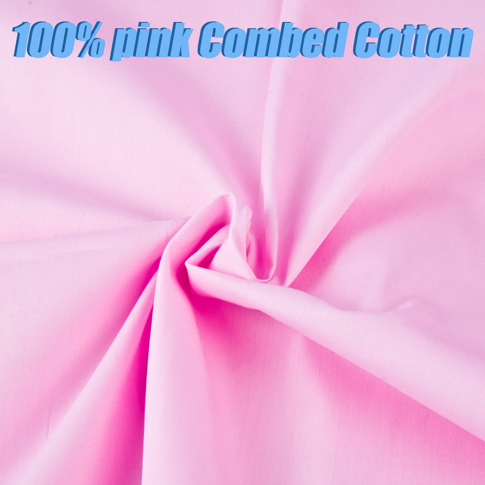 Tessuto di cotone rosa da 5 metri, tessuto popeline di cotone naturale al metro, tessuto rosa, 100% tessuto di cotone largo 150 cm, morbido tessuto di mussola per trapuntatura materiale da cucito per