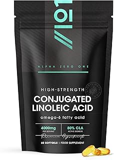 CLA Softgels 4000mg – Conjugated Linoleic Acid (CLA) Tonalin from Safflower Oil – 60 Softgels – Cold Pressed – Resealable and Recyclable Pouch by Alpha01