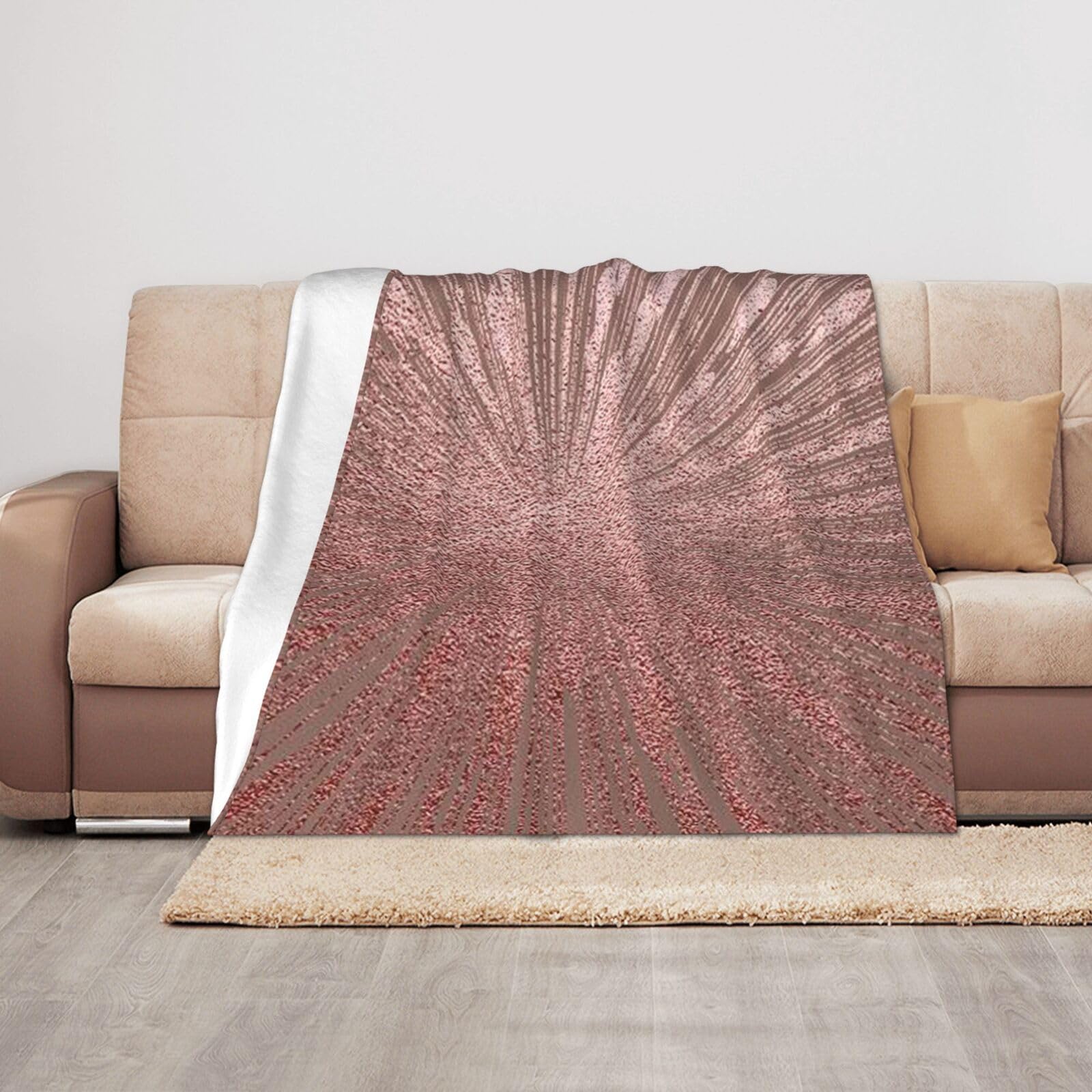 Aseelo Rose Gold Pink 125X100cm Blanket Fleece Blanket Sofa Throw For Bed And Couch Travel