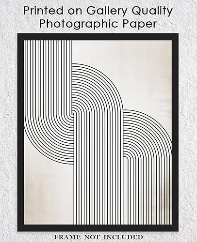 Vista 5 de Buzz Unplugged Mid Century Modern Lines Abstract Wall Art: Minimalist, Aesthetic & Boho Wall Art for Home, Office, Bedroom & Living Room Decor