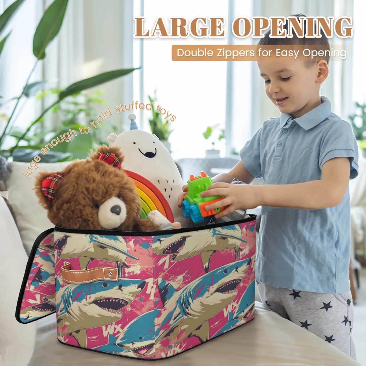 2-Pack Storage bins with lids - 26 quart organizer bins - Collapsible fabric storage bins with sturdy handles and double zipper tops - Versatile for home, toys, dorm rooms