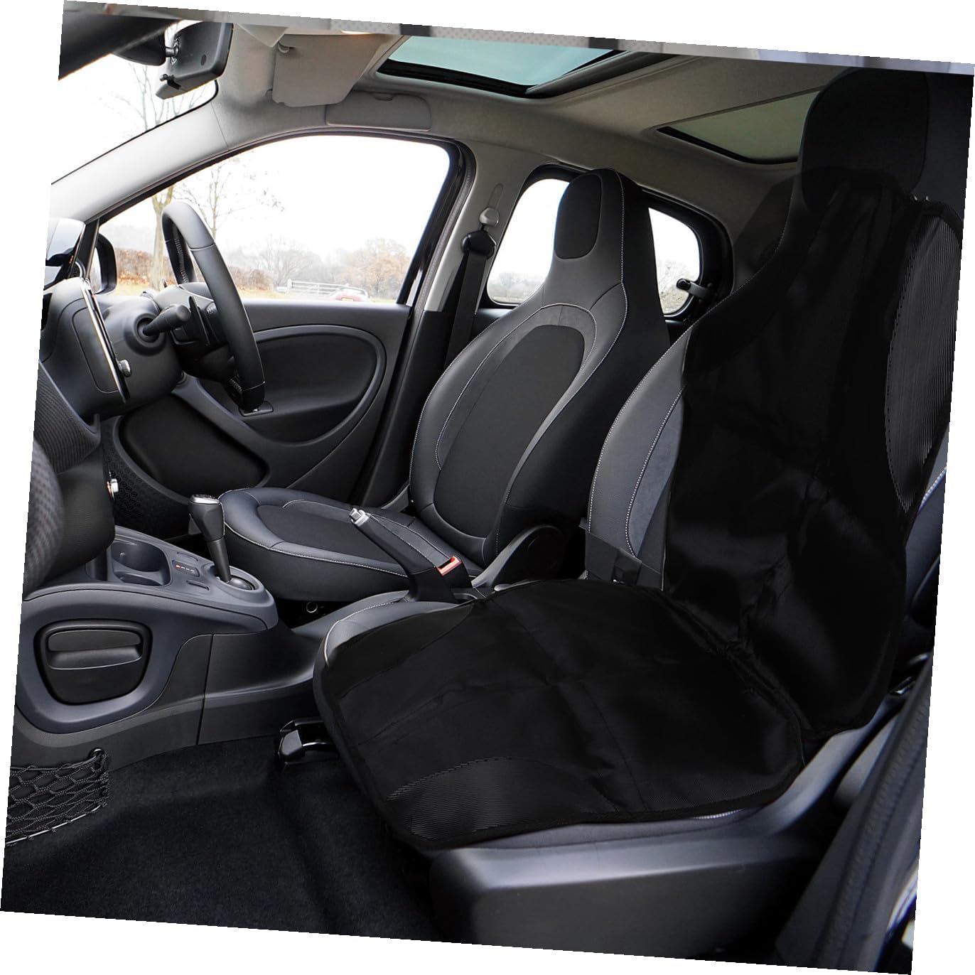 Car Seat Protector Pad, Black Automotive Protective Cover with Thick Padding, Waterproof Vehicle Seat Protector Mat Suitable for Safety and Travel
