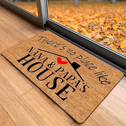 Miniatura 4 de Divertida alfombrilla de bienvenida personalizada con monograma con monograma «There No Place Like Nana & Papa's House» (23.7 x 15.6 pulgadas),
