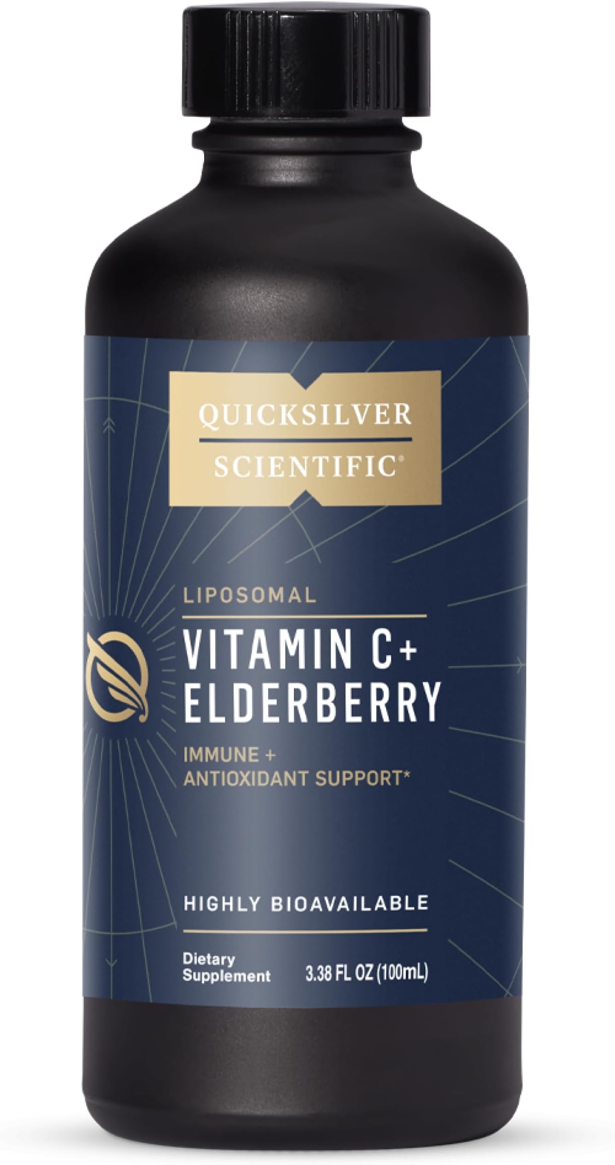Liposomal Vitamin C + Elderberry - 1000mg with Superior Absorption Technology & Tocotrienols - Antioxidant & Immune Support Tonic (100ml), 1 Item