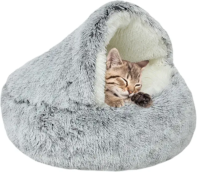 Lit Rond Confortable pour Chat, Coussin Lavable avec Bords Surélevés - Ø 40cm