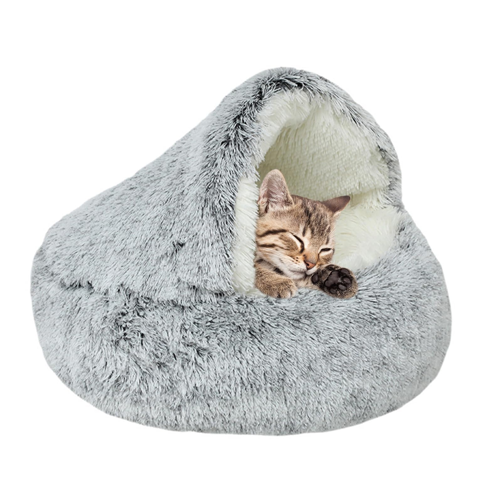 Comodo Cuccia per in Peluche per Gatto, Lettino per Animali Domestici Cesto Letto Morbido e Lavabile con Bordi Rialzati per Cucciolo Coniglio Porcellino d'India e Gattino Ø 40cm