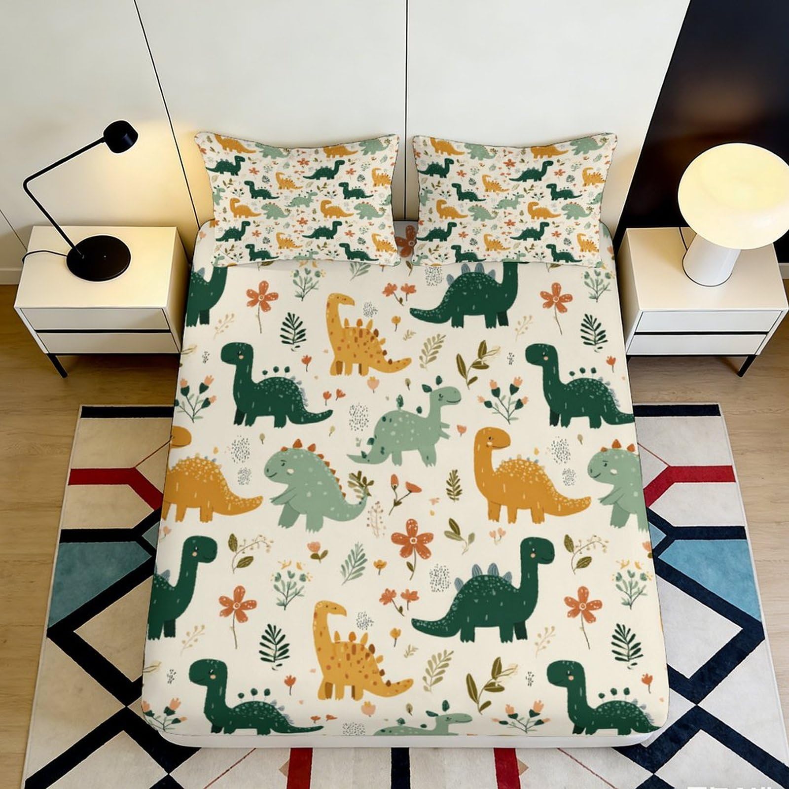 3D Printed Bear Forest Fitted Sheet Microfiber Deep Pocket Bedroom Bedding Set Brown Non-Slip Mattress Fitted Cover for Adults Teens Full Wrap 120x200x25cm