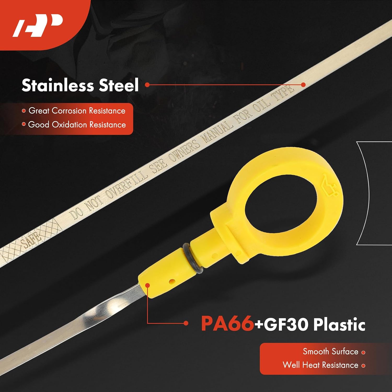 A-Premium 4.0L 6 Cyl Engine Oil Dipstick Compatible with Jeep Grand Cherokee 1996-2004, Cherokee 1996-2001, TJ/Wrangler 1997-2006, Engine Oil Measuring Rod Dip Stick