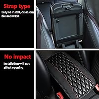 Vista 6 de Funda para consola central de automóvil, funda de piel sintética para reposabrazos de automóvil con diseño de rejilla de diamante, fundas