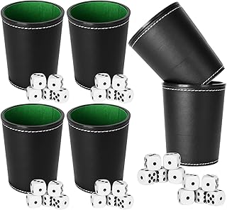 Comprar 6 Piezas Juego de Tazas de Dados de Cuero con 36 Dados para Juegos de Mesa,Juegos de Fiesta y Reuniones Familiares