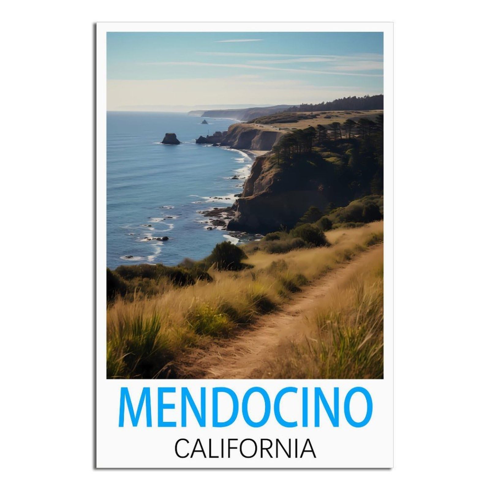 EZMLFA Diamond Painting Art Kits,Mendocino California,5D Diamond Painting Kit for Adults Beginners, DIY Full Round Drill Gem Art Kits for Home Decor 50x60cm