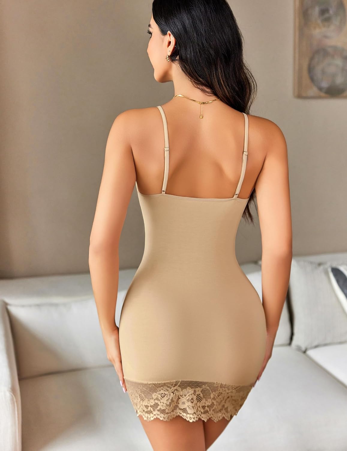 Avidlove Nightgowns for Women Sexy Lace Trim Mini Slip Dress Modal Sleepwear Babydoll Lingerie Nightdress - Image 5