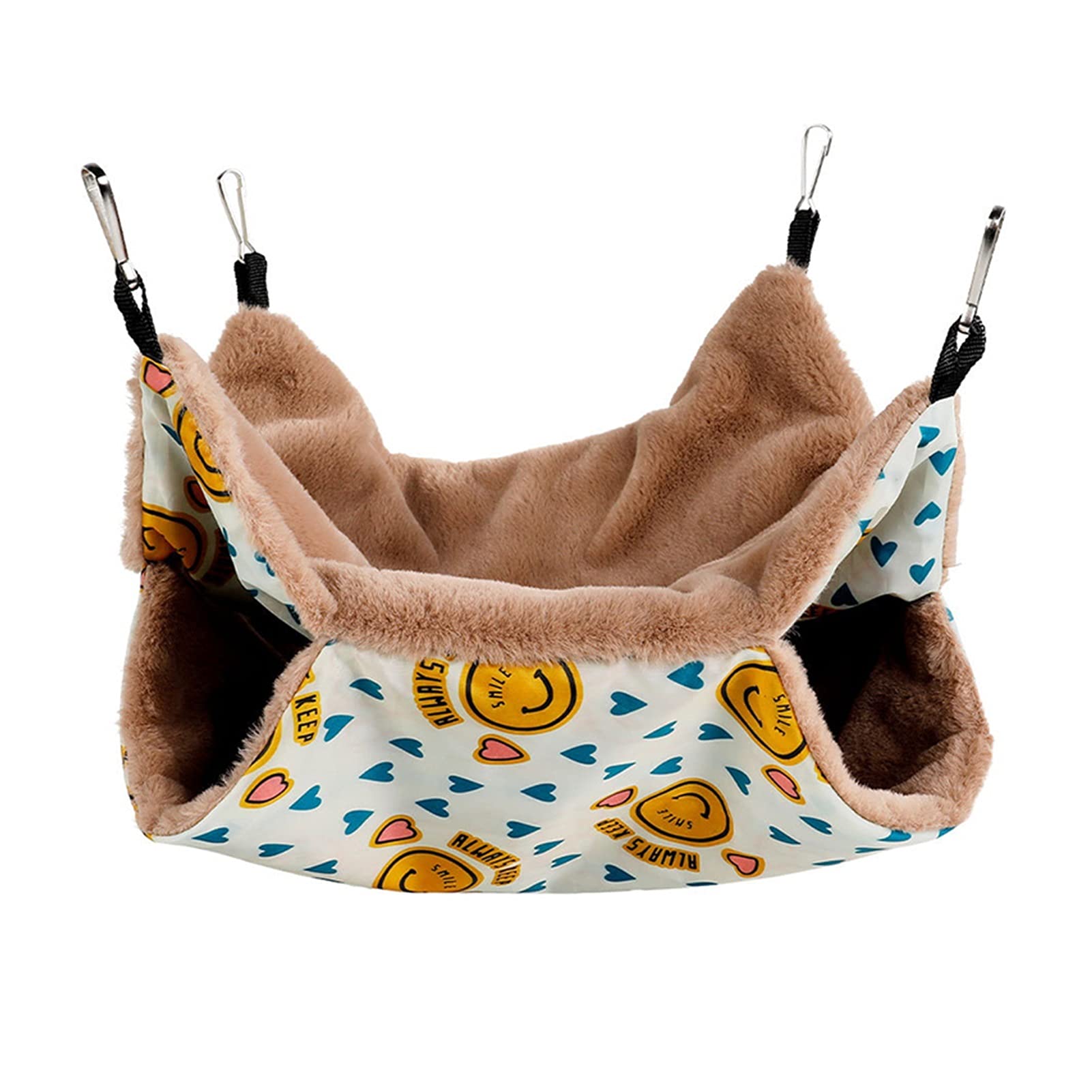 xuejuanshop Pet Hammock Pet Products Cage for Hamster Hammocks for Rats Guinea Pigs Sleeping Bed Hamster House Accessories Double Thermal Sleeping Bag Cage (Color : Light Yellow, Size : M 20X20CM)