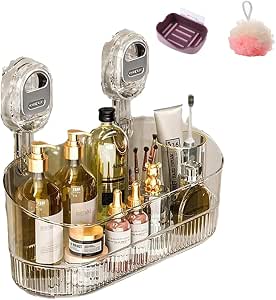 Corrugated Suction Cup Storage Rack - No-Drill Glacier Pattern Shelf For Bathroom & Kitchen (White) - View #6