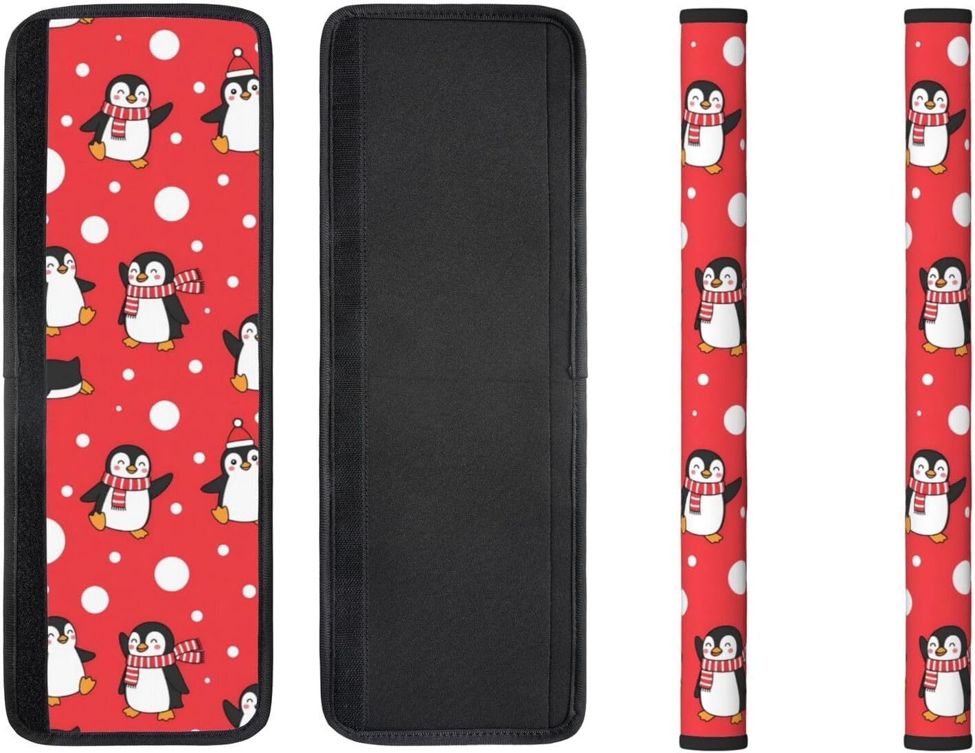 Christmas Refrigerator Handle Covers Cute Penguin Polka Dot Red Fridge Handle Covers Set of 2 Refrigerator Door Handle Covers for Kitchen Decor Door Handle Covers for Oven Dishwasher