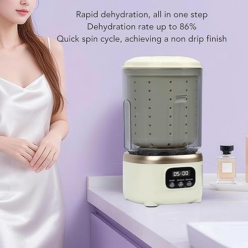 Miniatura 5 de Fockety Lavadora portátil, mini lavadora inalámbrica recargable de 2 litros con opciones de luz giratoria y azul roja, para viajes, apartamento,