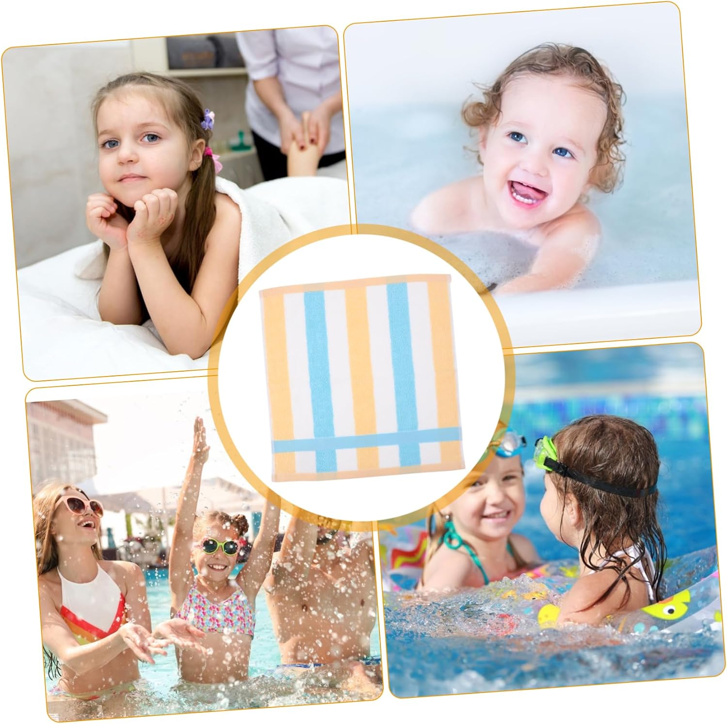 Cute Practical Children's Towel 3pcs Soft Absorbent Colorful Bath Sheets Wash Cloths for Spa Home