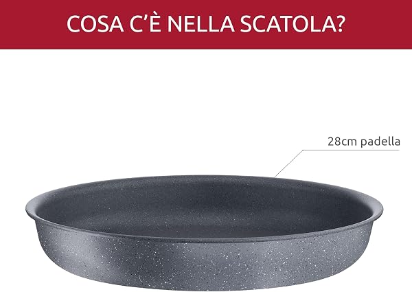 Visita lo Store di Lagostina Lagostina Ingenio Mineralis Padella Ø 28 cm, Padella in Alluminio 100% Riciclato, per Gas, Forno e Induzione, con Indicatore di Cottura, Utilizzabile con Manico Removibile (non incluso) in use