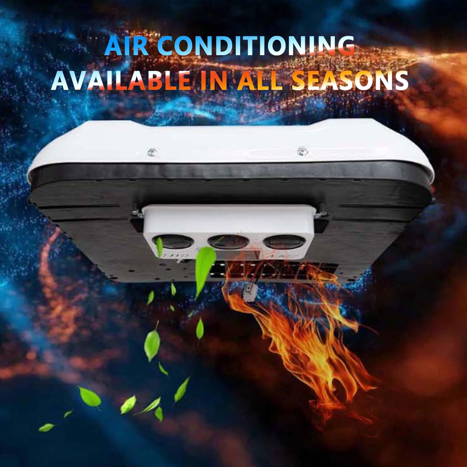 Climatiseur de Toit 12 V/24 V pour Camping-Cars, Camping-Cars caravanes de Voyage, unité sans Conduit Facile à Installer, Pompe à Chaleur Refroidissement Rapide avec télécommande