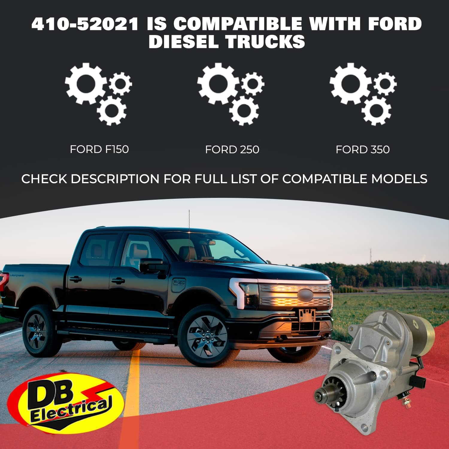 DB Electrical 410-52021 Starter Compatible With/Replacement For Case 350B 1979-1984, 450B 1978-1983, 584D 1975-1988, 585D 1975-1988, 586D 1975-1988, 480C Construction King 1979-1988 112267, 16658N