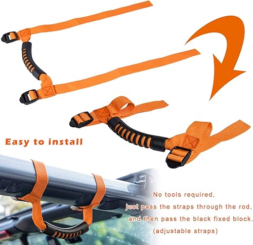 Vista 13 de 4 asas de agarre de barra antivuelco para Jeep Wrangler YJ TJ JK JKU JL JLU Sports Sahara Freedom Rubicon X & Unlimited 1995 - 2020 Negro