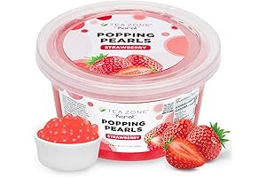 Pearl Zone: Strawberry Popping Boba for Boba Tea, Smoothies, and Desserts