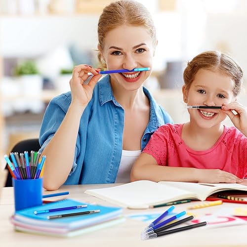 Miniatura 7 de Zonon 24 repuestos de tinta de gel borrables para bolígrafos de tinta de gel borrables, punta fina de 0.028 in (negro, azul)